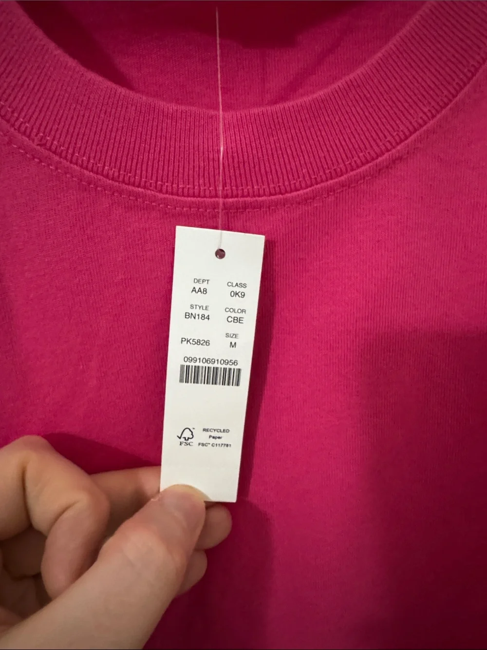 J. Crew Men's Medium Bright Pink Crewneck Tee NWT